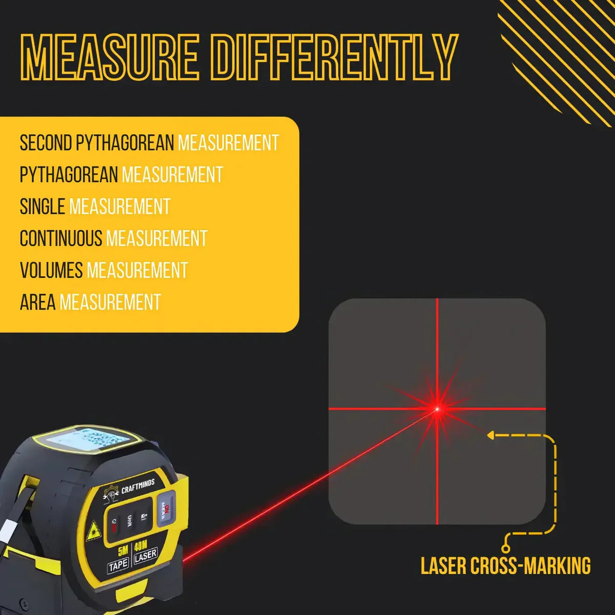 3 In 1 Laser Tape Measure